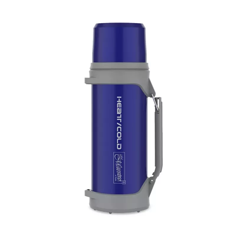 Isolierflasche Maestro MR-1631 1,5 l Blau/Grau, 24 h Wärmespeicherung, mit Deckel, Tasse und Griff