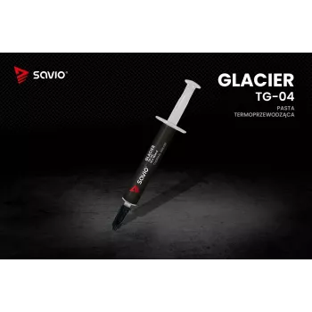 Wärmeleitpaste SAVIO TG-04 4 g — Wärmeleitfähigkeit 14,5 W/m·K, Betriebstemperatur -250 bis 300 °C, grau