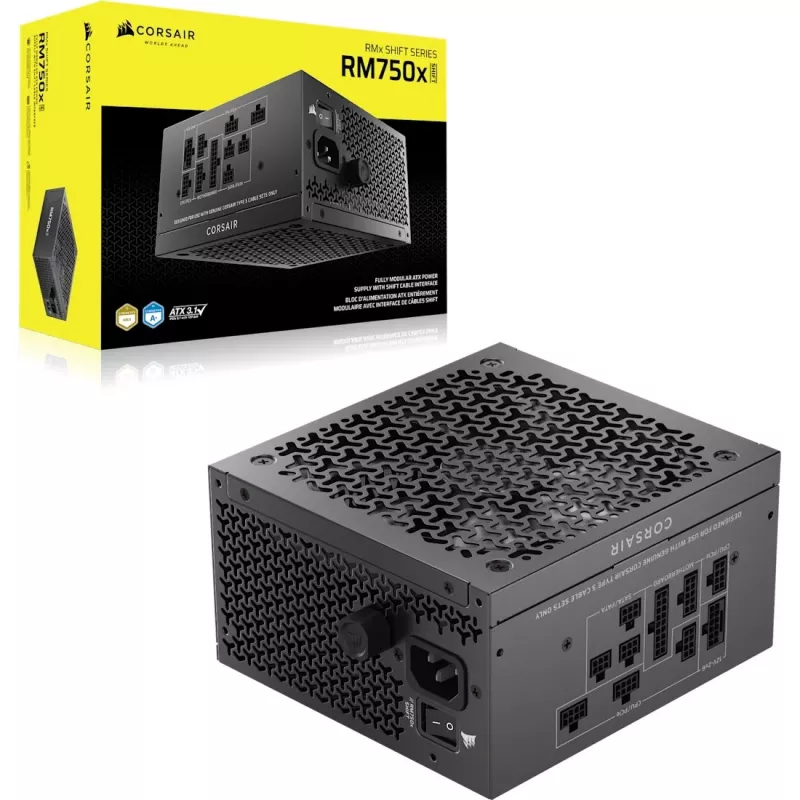 Netzteil CORSAIR RMx Shift RM750x 750 W ATX 24-Pin 80 PLUS Gold, schwarz, 140-mm-Lüfter