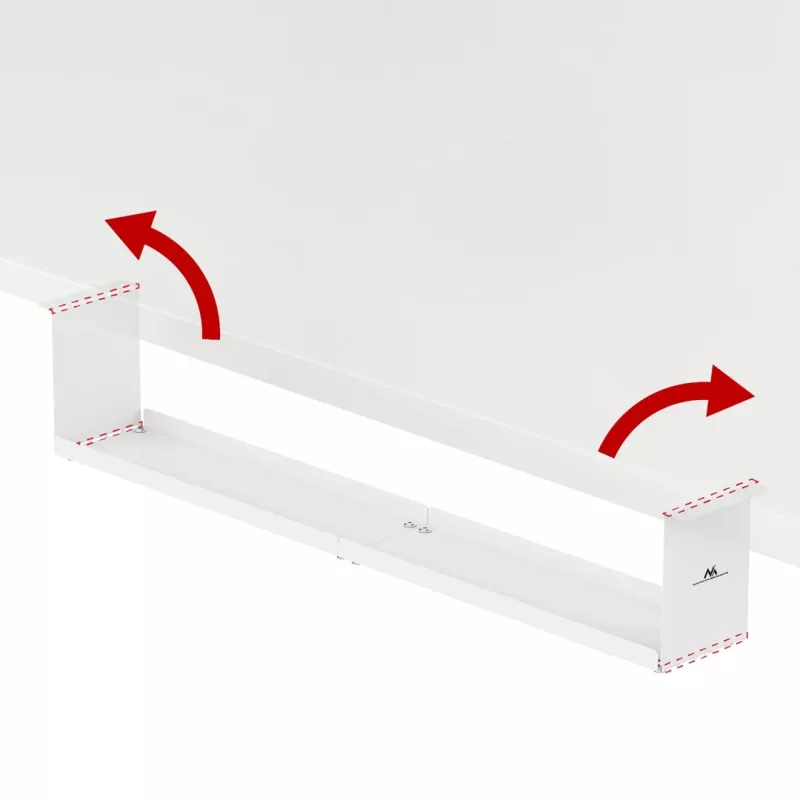 Maclean kompakter Kabelorganizer unter dem Schreibtisch, max. Belastung 5 kg, weiß, MC-107 W