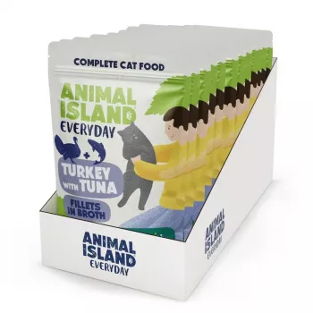 ANIMAL ISLAND Truthahn mit Thunfisch Katzenfutterbeutel 12x85g