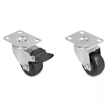 Rollen DeLOCK 66754 Schwarz Silber Stahl 5 cm Durchmesser