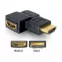 Adapter HDMI-Stecker auf HDMI-Buchse 90° nach rechts DeLOCK 65076