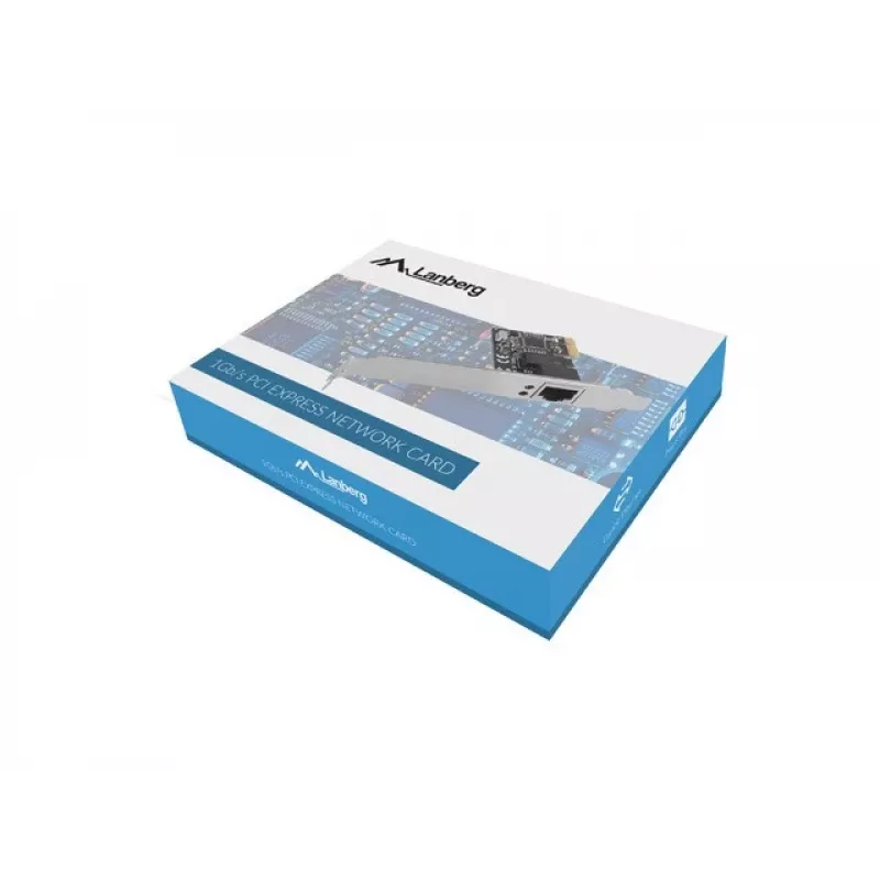 Interne Ethernet-Netzwerkkarte LANBERG PCE-1GB-201, PCI Express, 1× RJ-45 Gigabit (1000 Mbit/s), schwarz
