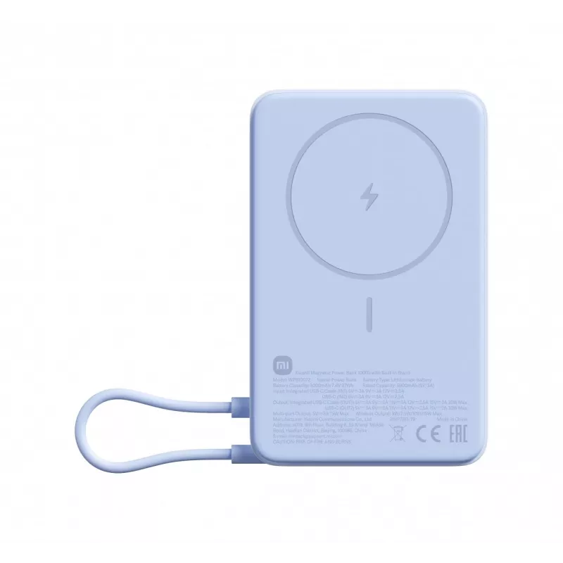 Powerbank Xiaomi BHR08PCGL 5900 mAh Li‑Ion mit kabellosem Laden, USB‑C, Blau