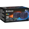 PC-Lautsprecher DEFENDER J3 2.0 6W LED USB, 2×3W RMS, 90–20000 Hz, 3,5 mm, schwarz