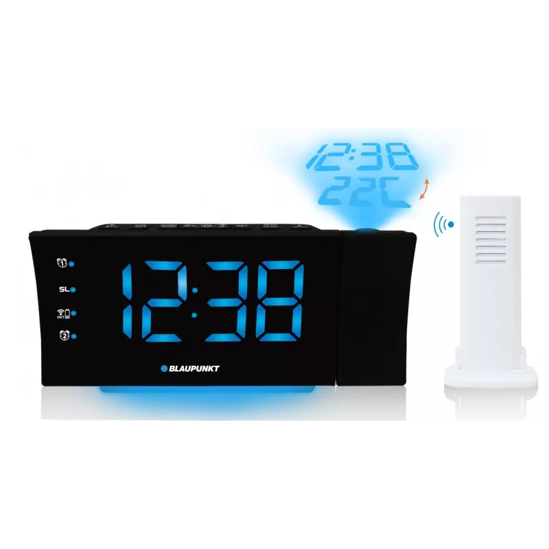 Blaupunkt CRP81USB Radiowecker mit Projektion und USB-Ladefunktion, Schwarz
