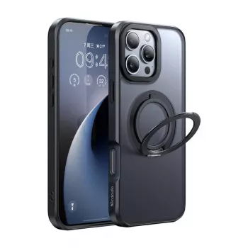 Schutzhülle Mcdodo PC-4932 für iPhone 16 Pro mit integriertem Ständer, schwarz