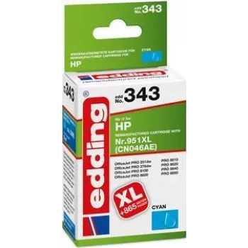 edding Druckerpatrone EDD-343 Cyan kompatibel mit HP 951XL CN046AE