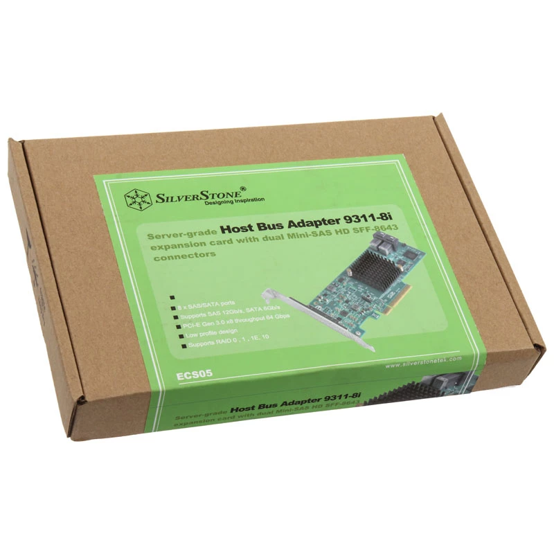 SilverStone SST-ECS05 RAID-Controller PCIe x8 für 8x SAS/SATA (9311-8i)