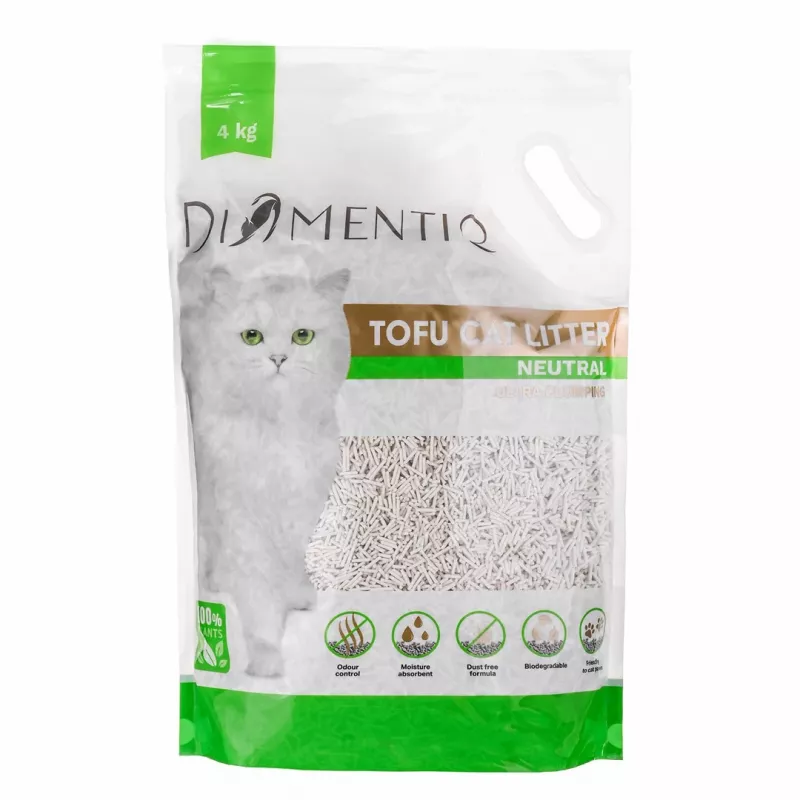 DIAMENTIQ Tofu Neutral Ultra klumpend – pflanzliche Streu – 4 kg