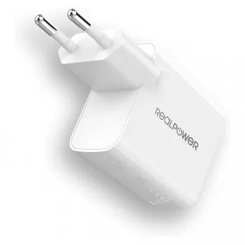 Ladegerät RealPower PC-20 Smartphone Tablet Weiß