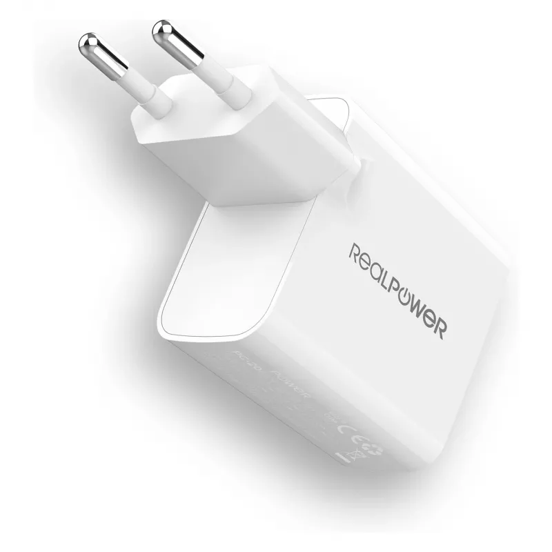 Ladegerät RealPower PC-20 Smartphone Tablet Weiß