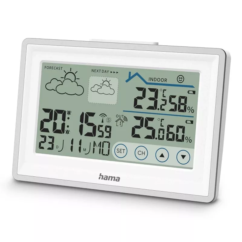 Hama 00222228 digitale Wetterstation weiß Batterie