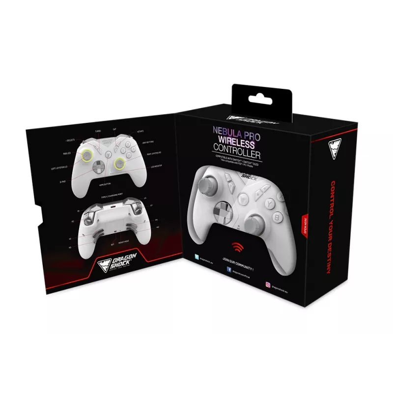 DragonShock Nebula Pro, Gamepad, Nintendo Switch, Steuerkreuz, Home-Taste, Start-Taste, Turbo-Taste, Multi, Wireless, Bluetooth