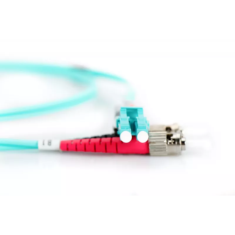 DIGITUS Professional - Patch-Kabel - LC Multi-Mode (M) - ST multi-mode (M) - 1,0m - Glasfaser - 50/125 Mikrometer - OM3 - halogenfrei, mit Knickschutz