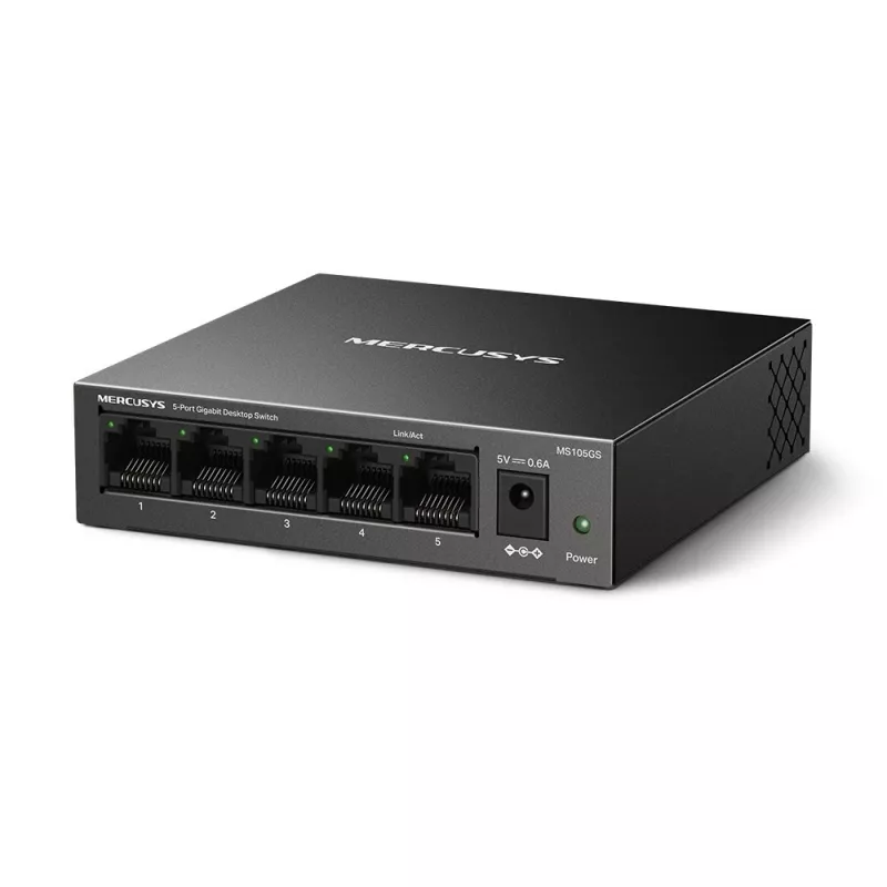 Mercusys MS105GS - Desktop-Switch, 5 Gigabit-Ports, schwarz