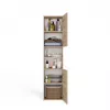 Badezimmer-Standschrank Top e shop S40 SONOMA — Eichenfarbener Rahmen, freistehend, 6 Regalböden, 400×300×1700 mm