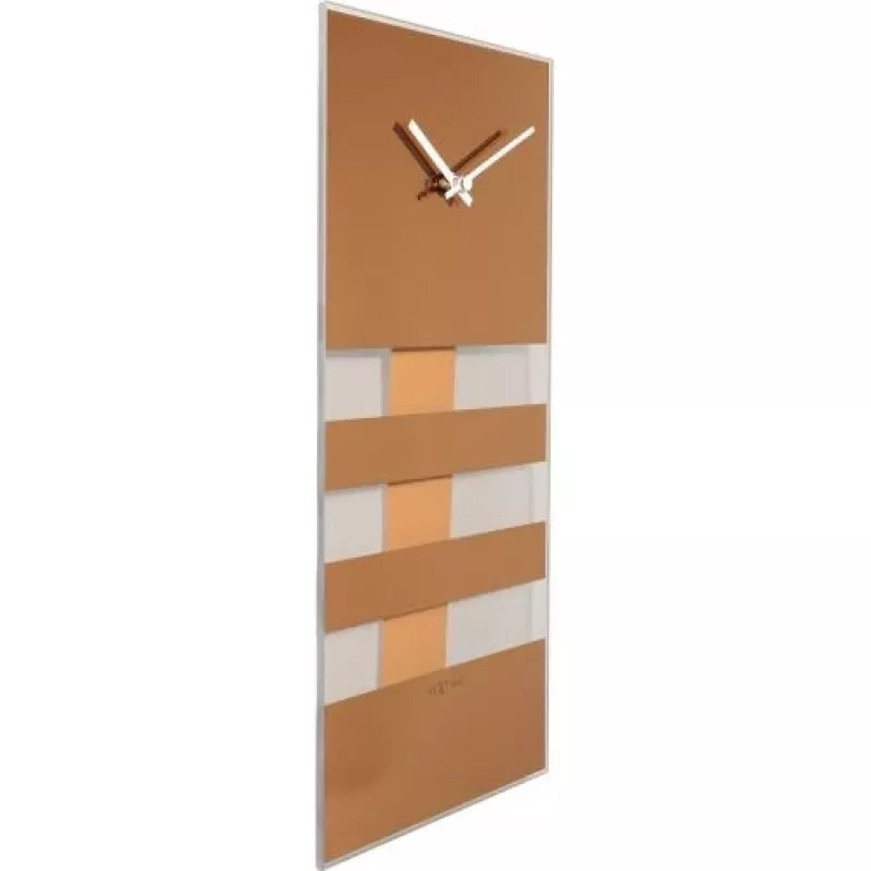 NeXtime Wanduhr 2855co Bold Stripes, 38x19 cm, Wand, Kupfer