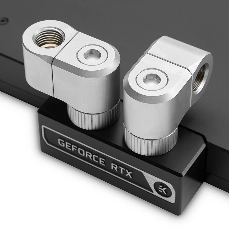 EK Water Blocks EK-Quantum Torque G1/4 Zoll doppel Verlängerungs Offset MF 21 - Satin Titanium