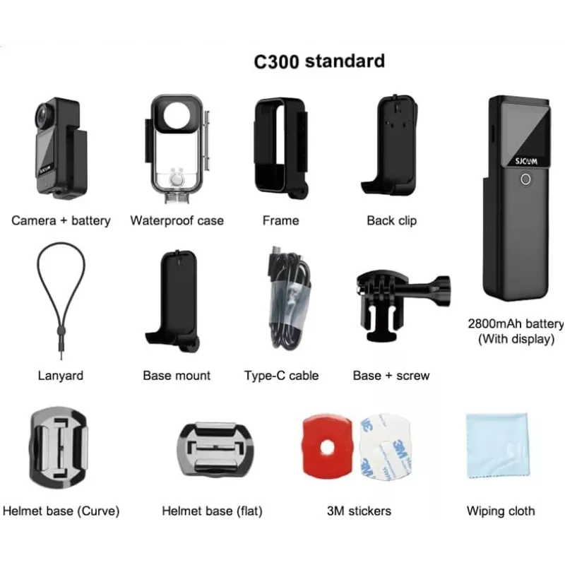 Action-Kamera SJCam C300 4K 30fps, kompaktes wasserdichtes Design