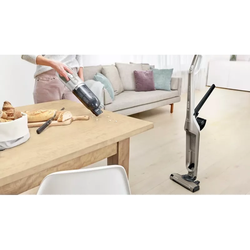 Bosch BBH3ALL23 Stabstaubsauger/Handstaubsauger 2-in-1 Stabstaubsauger Batterie Trocken Beutellos 0,4 l Champagner, Metallic