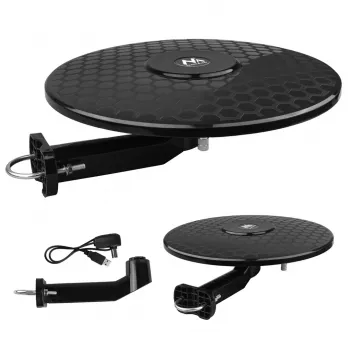 Omnidirektionale aktive TV-Antenne MACLEAN MCTV-102, DVB-T/T2 HEVC, 174–230 & 470–698 MHz, USB 5V Stromversorgung, 75 Ω, Außen-/Innenbereich