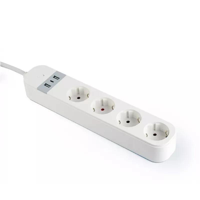 Intelligente Steckdosenleiste Gembird TSL-PS-S4U-01-W 4 AC-Ausgänge 3880 W Weiß