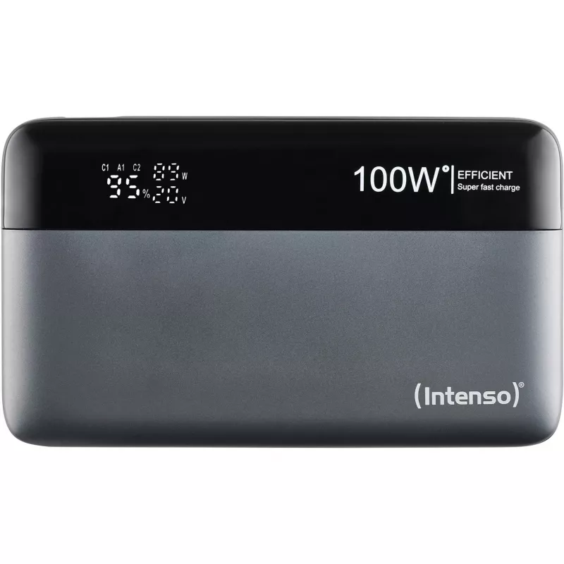 Powerbank INTENSO 7350050 — 20000 mAh, 1× USB-A + 2× USB-C, 100 W Gesamtausgangsleistung, schwarz/grau