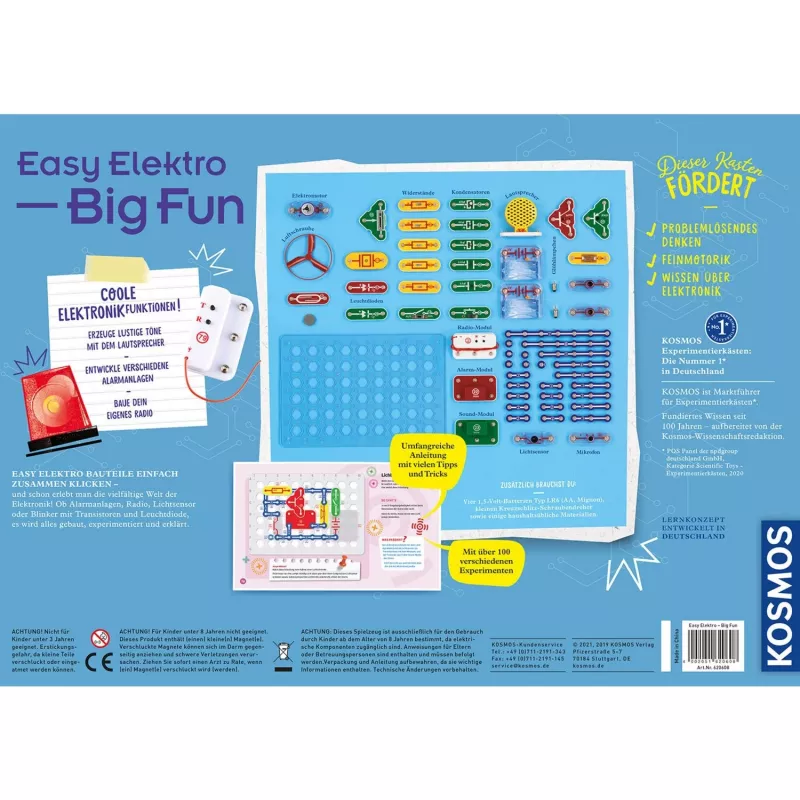 Kosmos Easy Elektro - Big Fun, Elektronik-Bausatz, Elektrizität, 8 Jahre, Mehrfarbig