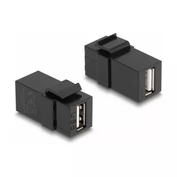 DeLOCK Keystone-Modul USB 2.0 A Buchse auf USB 2.0 A Buchse schwarz