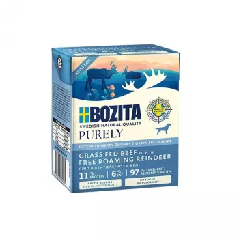 BOZITA Purely Paté Duoprotein Rind und Rentier - Nassfutter für Hunde - 370 g