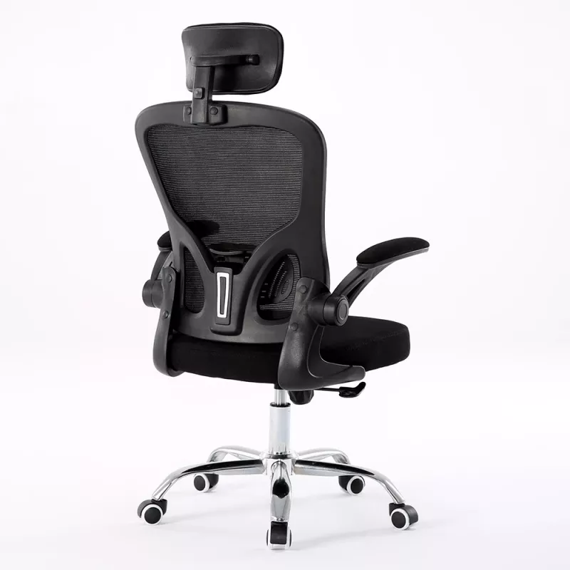 Bürostuhl top e shop DORY CZERŃ — gepolsterte Sitzfläche, Netzrückenlehne, 650×620 mm, Höhe bis 122 cm