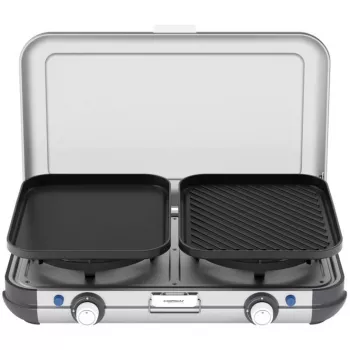 Tragbarer Grillkocher Campingaz 2213311 — 2 Zonen, 5,4 kg, 490×350 mm, schwarz/grau/silber