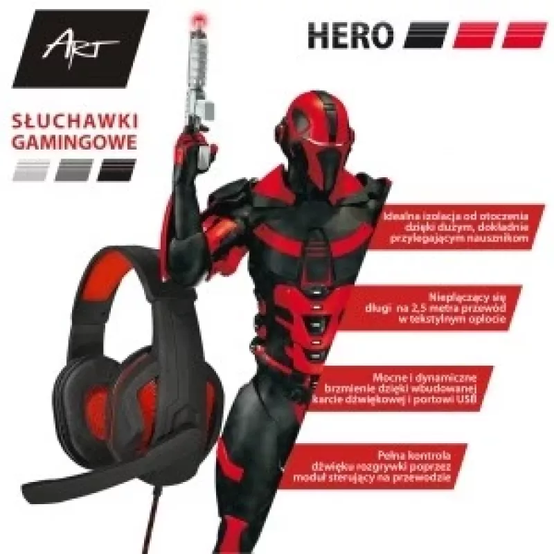 Gaming-Headset mit Mikrofon Art Hero USB