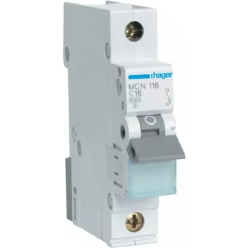 Hager MCN116 - 16 A - C-Typ - 1 Modul(e) - -25 - 60 °C - -25 - 80 °C - 17,5 mm
