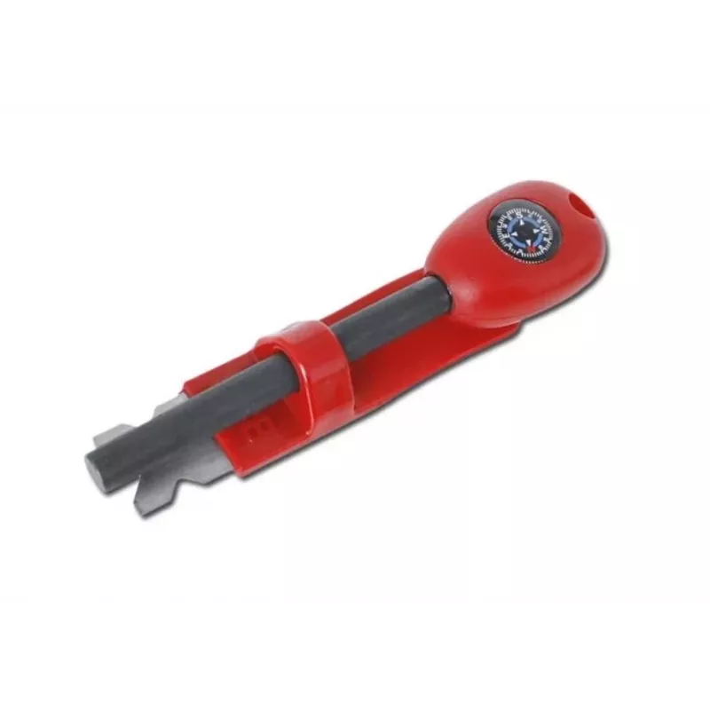 Überlebenskompass BCB CN340 — kompakter Kompass mit Leuchtzifferblatt, Kunststoffgriff, 110 mm, 47 g, rot