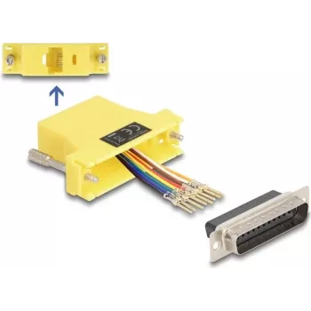 DeLOCK D-Sub 25 Buchse auf RJ45 Buchse Montagesatz gelb VGA RJ-45