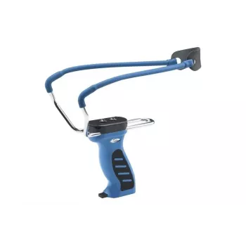 Slingshot MAN KUNG SL8 MK-SL08 — 150 lb Zuggewicht, Technopolymer, blau, ergonomischer Griff