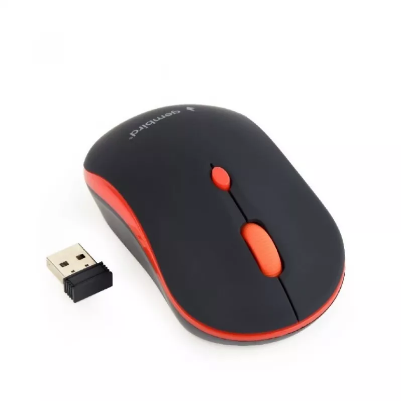 GEMBIRD MUSW-4B-03-R Kabellose optische Maus MUSW-4B-03-R 1600 DPI nano USB Schwarz-Rot