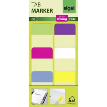 Marker-Set Sigel HN203 — 60 Stück: Grün, Gelb, Pink, Blau, Violett, Weiß