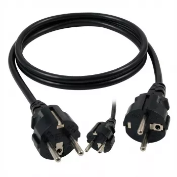 EFB-Elektronik Netzkabel Schutzkontaktstecker 90° - C13 90°, schwarz, 3,0 m, 3 x 1,00 mm² Hersteller: EFB Elektronik (EK535.3)