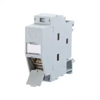 Metz Connect REGplus IP20 C6A Modul 180°M - DIN-Anschlussdose für Hutschienenmontage - RJ-45 - Hellgrau (130B117003-E)
