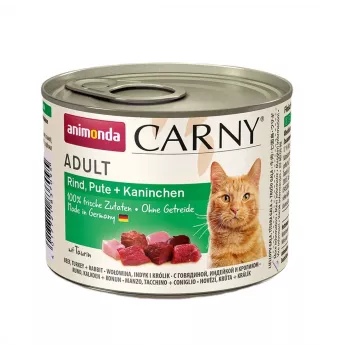 ANIMONDA Carny Adult Beef, Truthahn und Kaninchen - Nassfutter für Katzen - 200g