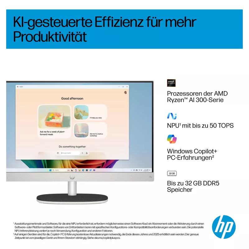 HP All-in-One PC (Komplettlösung) 27-ct2073ng AMD Ryzen AI 7-350 512GBSSD 16GB Weiß (27-ct2073ng)
