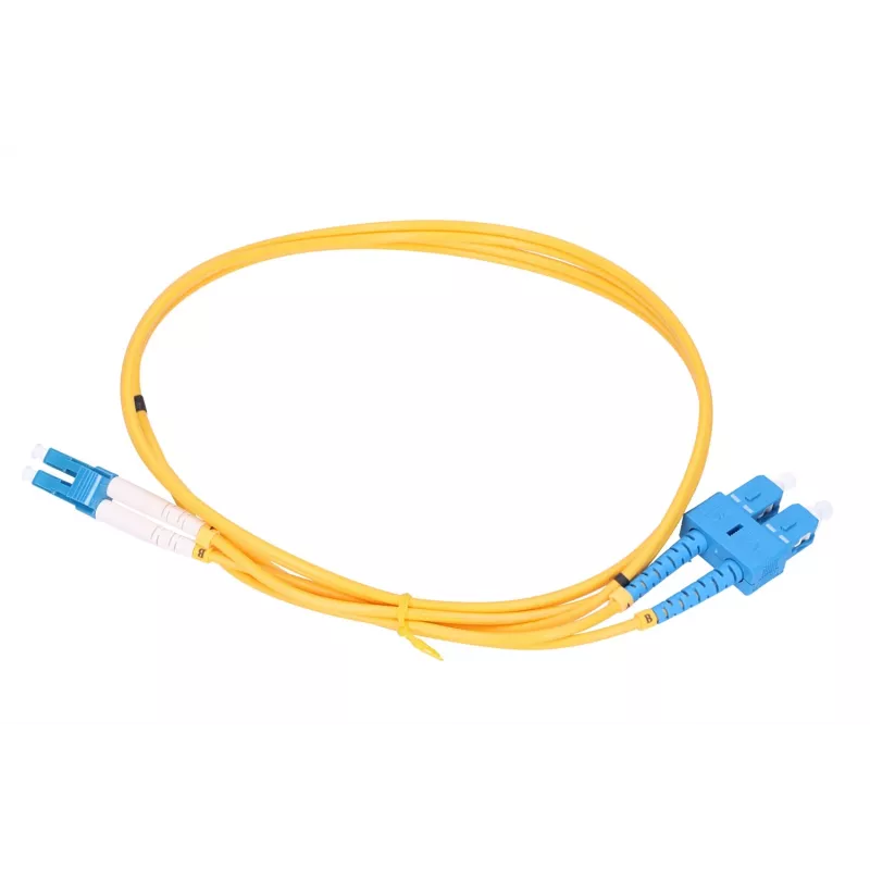Patchcord Extralink SC/UPC zu LC/UPC, Singlemode G.652D, Duplex PVC, 3 mm, 1 m
