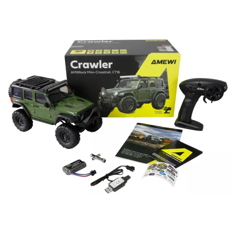 RC-Crawler Amewi AMXRock 4WD 1:16 RTR, grün