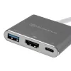 SilverStone SST-EP08C - USB 3.1 Typ-C-Adapter auf HDMI/USB Typ C/USB Typ A - Silber