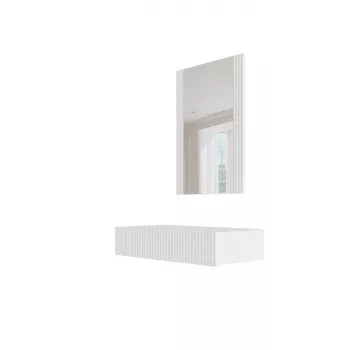 Schminktisch mit Spiegel cama meble PAFOS 80×41,6×100 cm, weiß matt, MDF-Rahmen, 1 Schublade