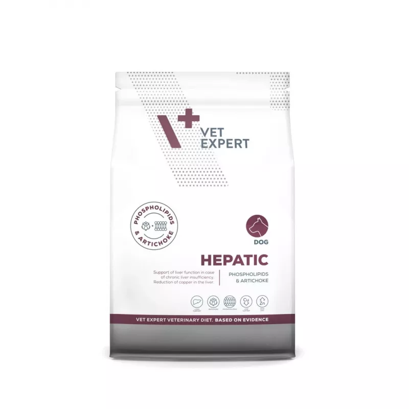 Trockenfutter für Hunde VETEXPERT Veterinary Diet Hepatic 2 kg — therapeutische Leberunterstützung, 17,5 % Protein, 11,5 % Fett